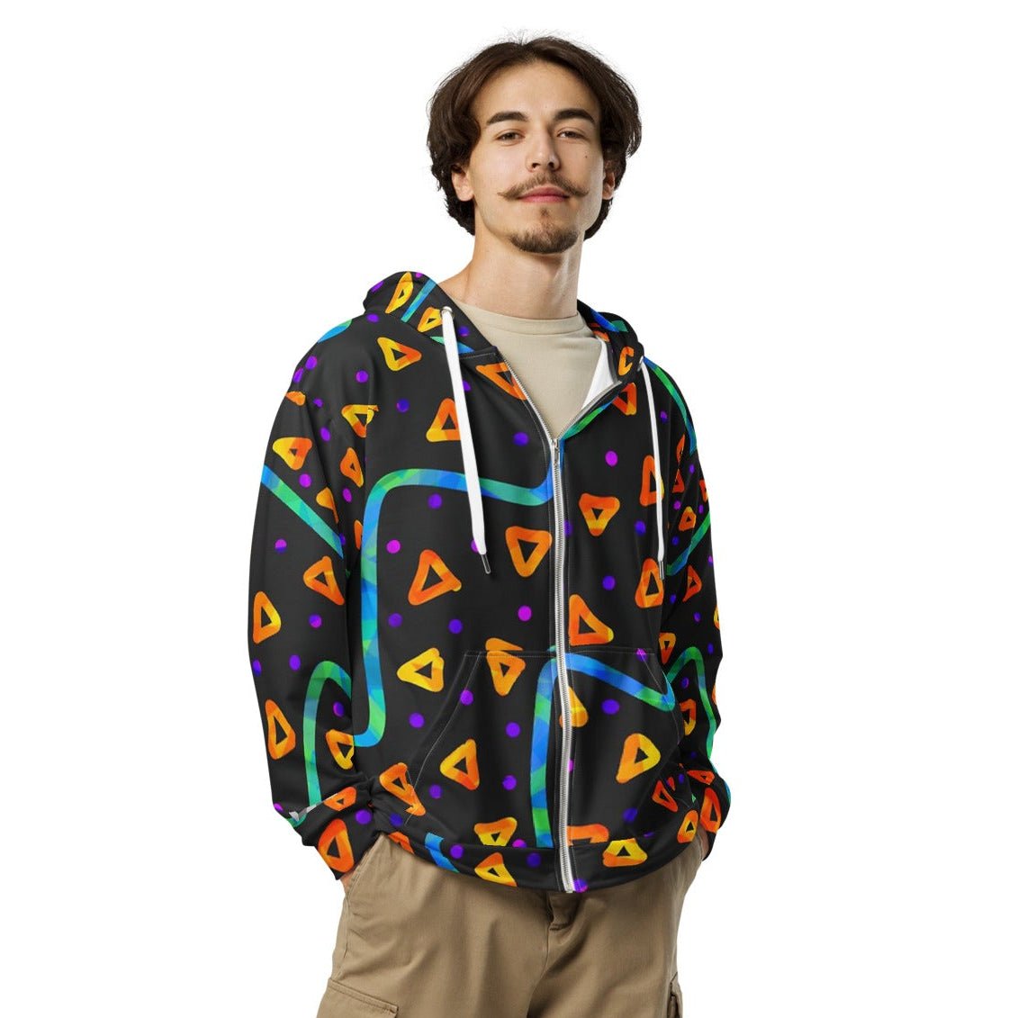Wild Energy Orange Unisex Zip Hoodie from Sky Brundall Concepts