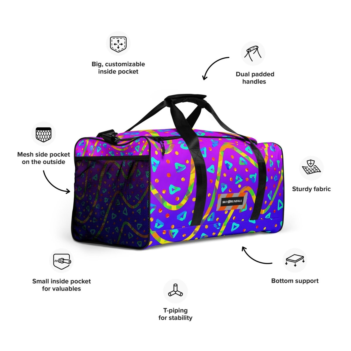 Dream Wave Festival - Cool Candy Rain Duffle Bag from Sky Brundall Concepts