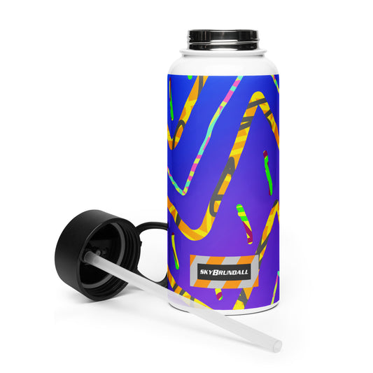 Dream Wave Festival - California Tiger Stainless Steel Water Bottle w/ Straw Lid