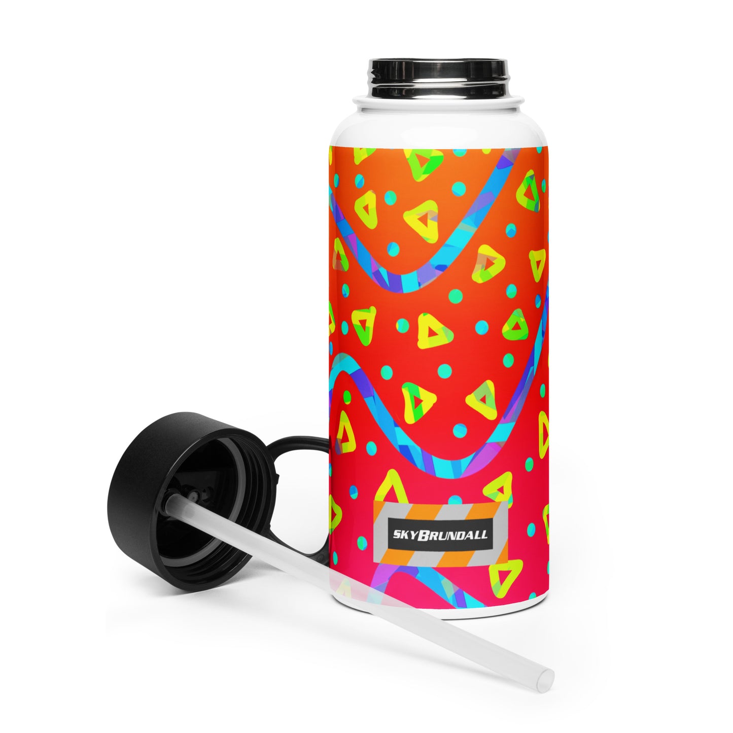 Dream Wave Festival - Warm Candy Rain Stainless Steel Water Bottle w/ Straw Lid