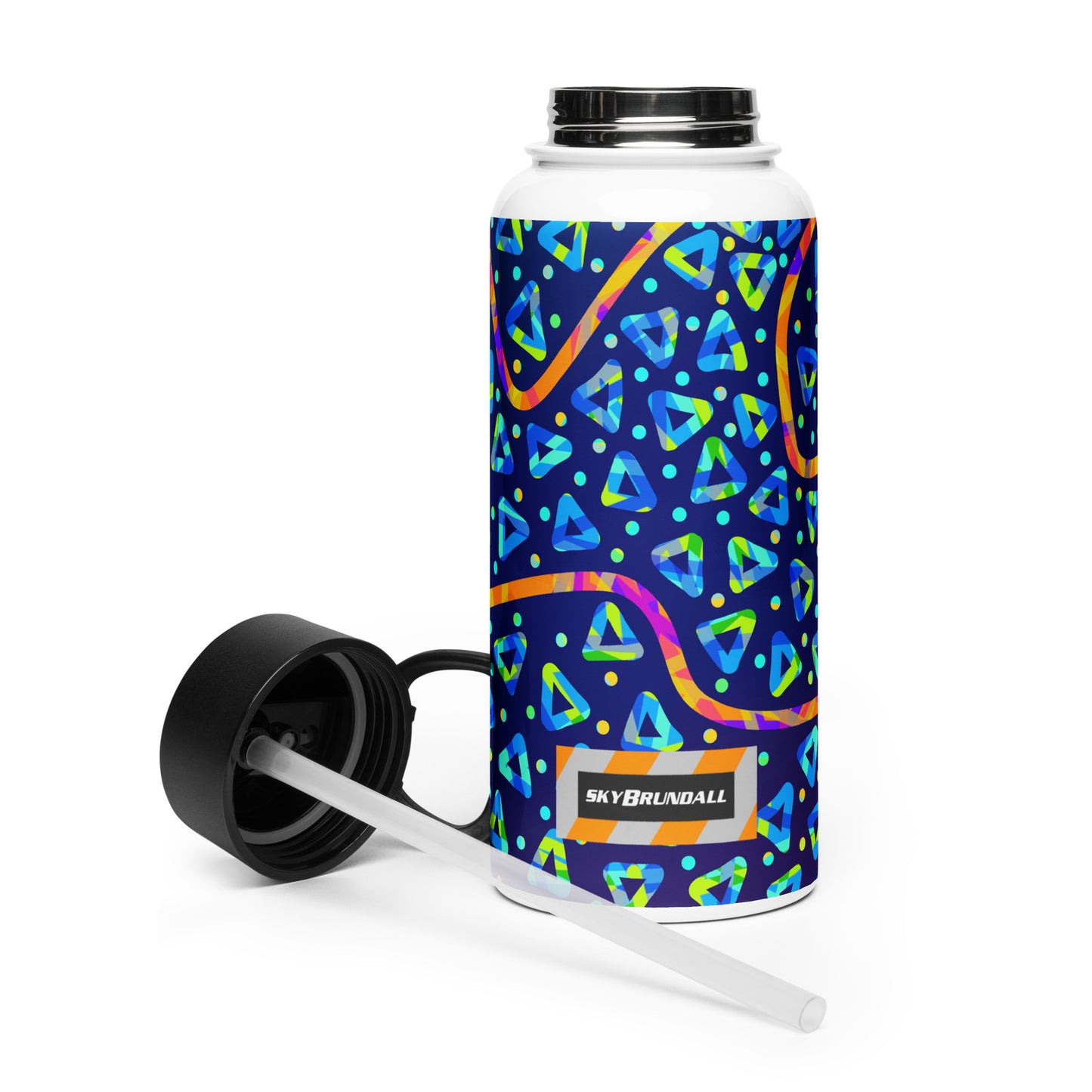 Dream Wave Festival - Electric Crumble 1 Stainless Steel Water Bottle w/ Straw Lid