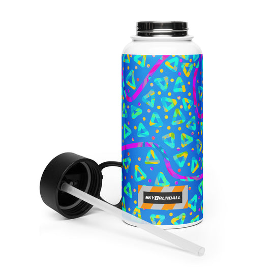 Dream Wave Festival - Electric Crumble 8 Stainless Steel Water Bottle w/ Straw Lid