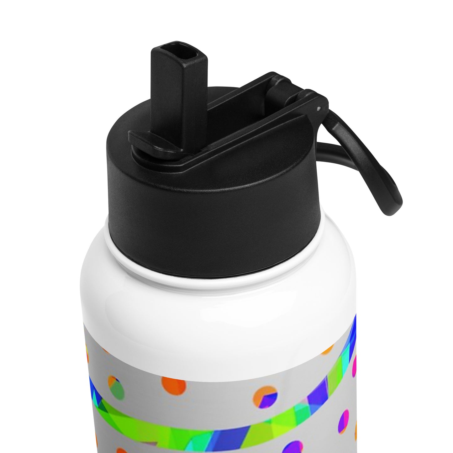 Dream Wave Festival - Rainbow Fiesta Stainless Steel Water Bottle w/ Straw Lid