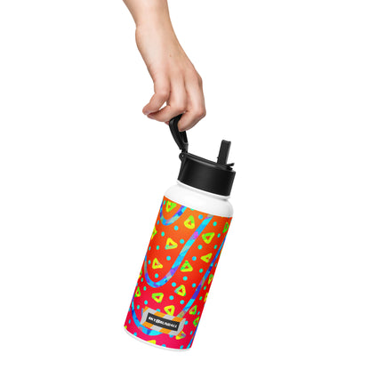 Dream Wave Festival - Warm Candy Rain Stainless Steel Water Bottle w/ Straw Lid