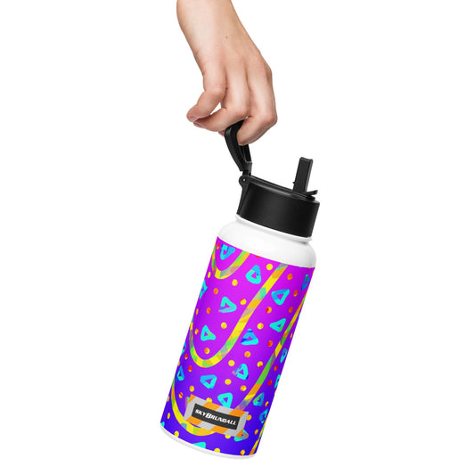 Dream Wave Festival - Cool Candy Rain Stainless Steel Water Bottle w/ Straw Lid