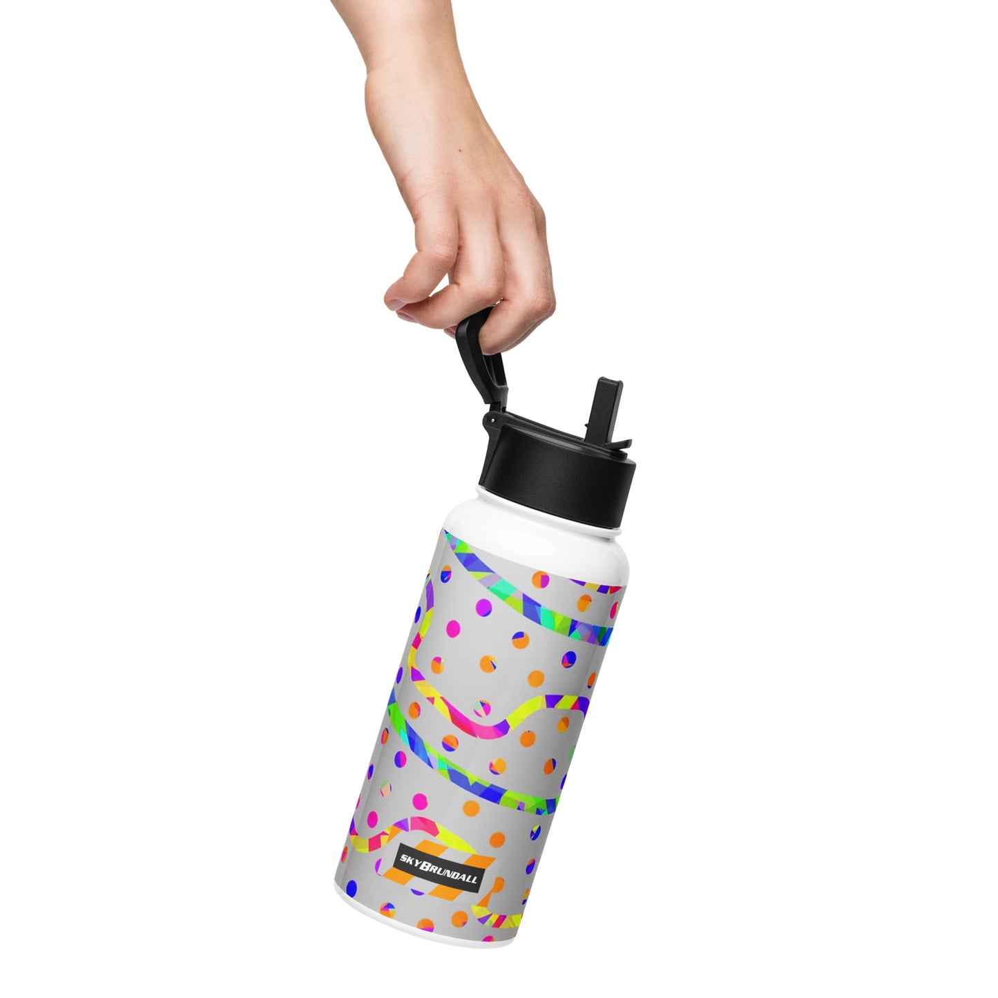 Dream Wave Festival - Rainbow Fiesta Stainless Steel Water Bottle w/ Straw Lid
