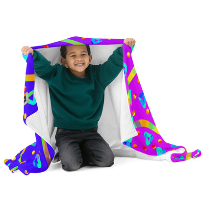 Dream Wave Festival - Cool Candy Rain Throw Blanket