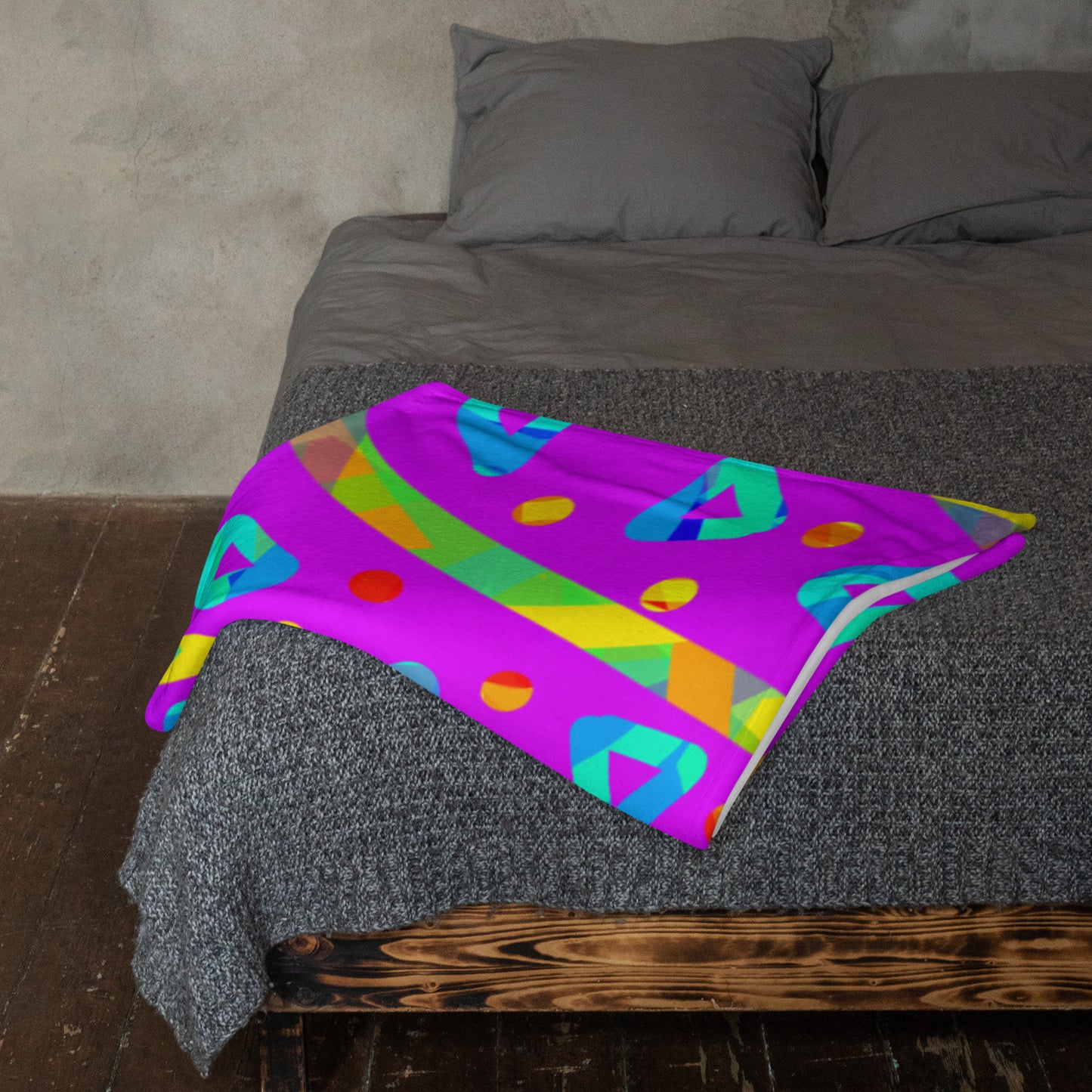 Dream Wave Festival - Cool Candy Rain Throw Blanket
