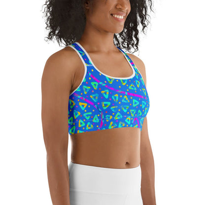 Electric Crumble Blue Sports Bra from Sky Brundall Concepts