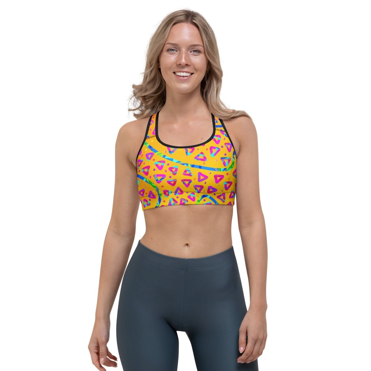 Electric Crumble Yellow Sports Bra from Sky Brundall Concepts