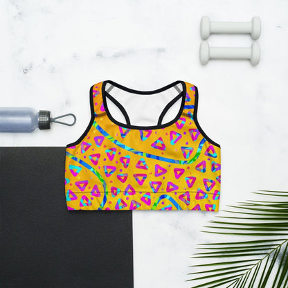 Electric Crumble Yellow Sports Bra from Sky Brundall Concepts