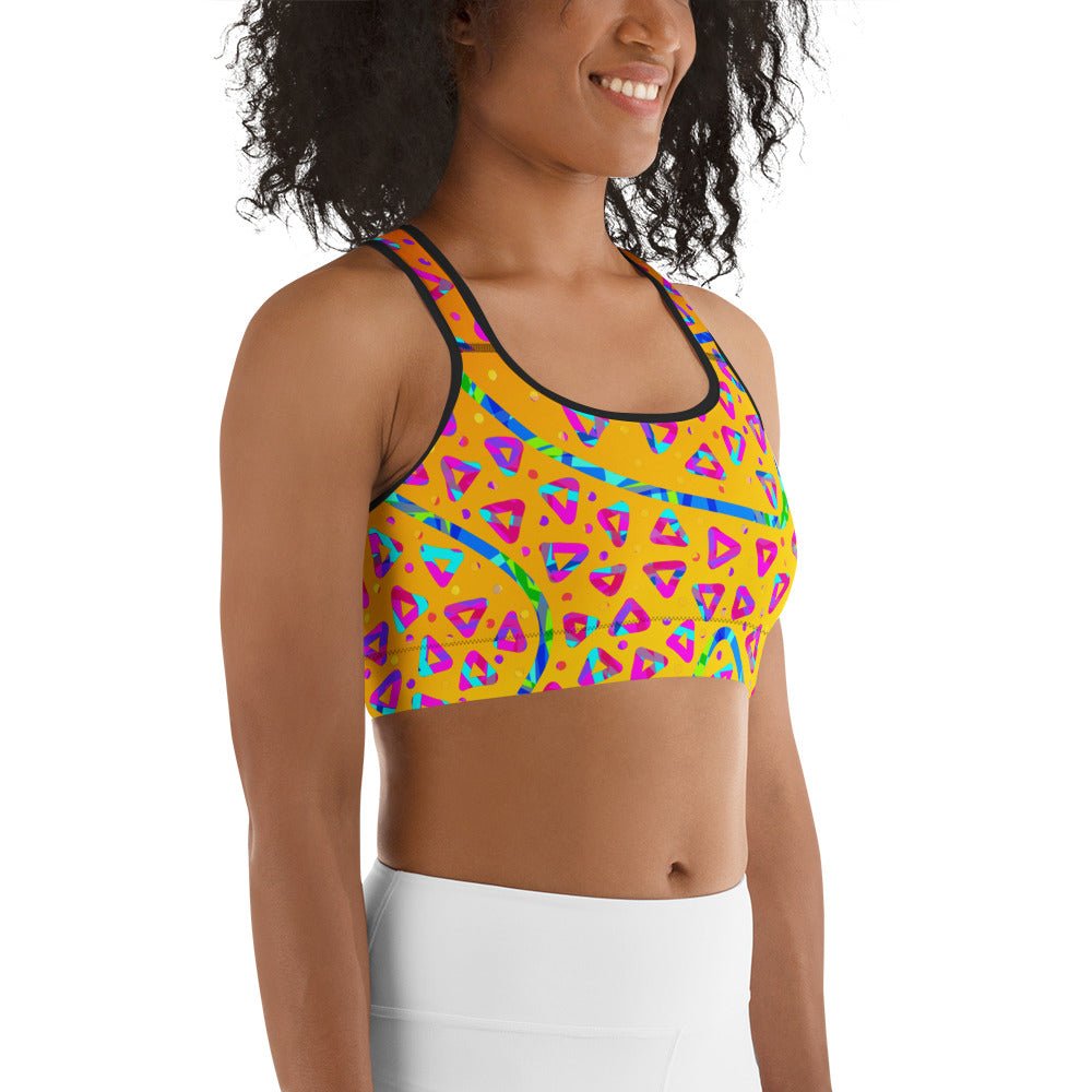 Electric Crumble Yellow Sports Bra from Sky Brundall Concepts