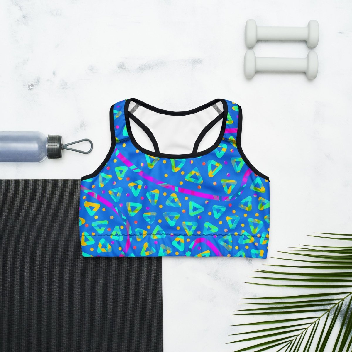 Electric Crumble Blue Sports Bra from Sky Brundall Concepts