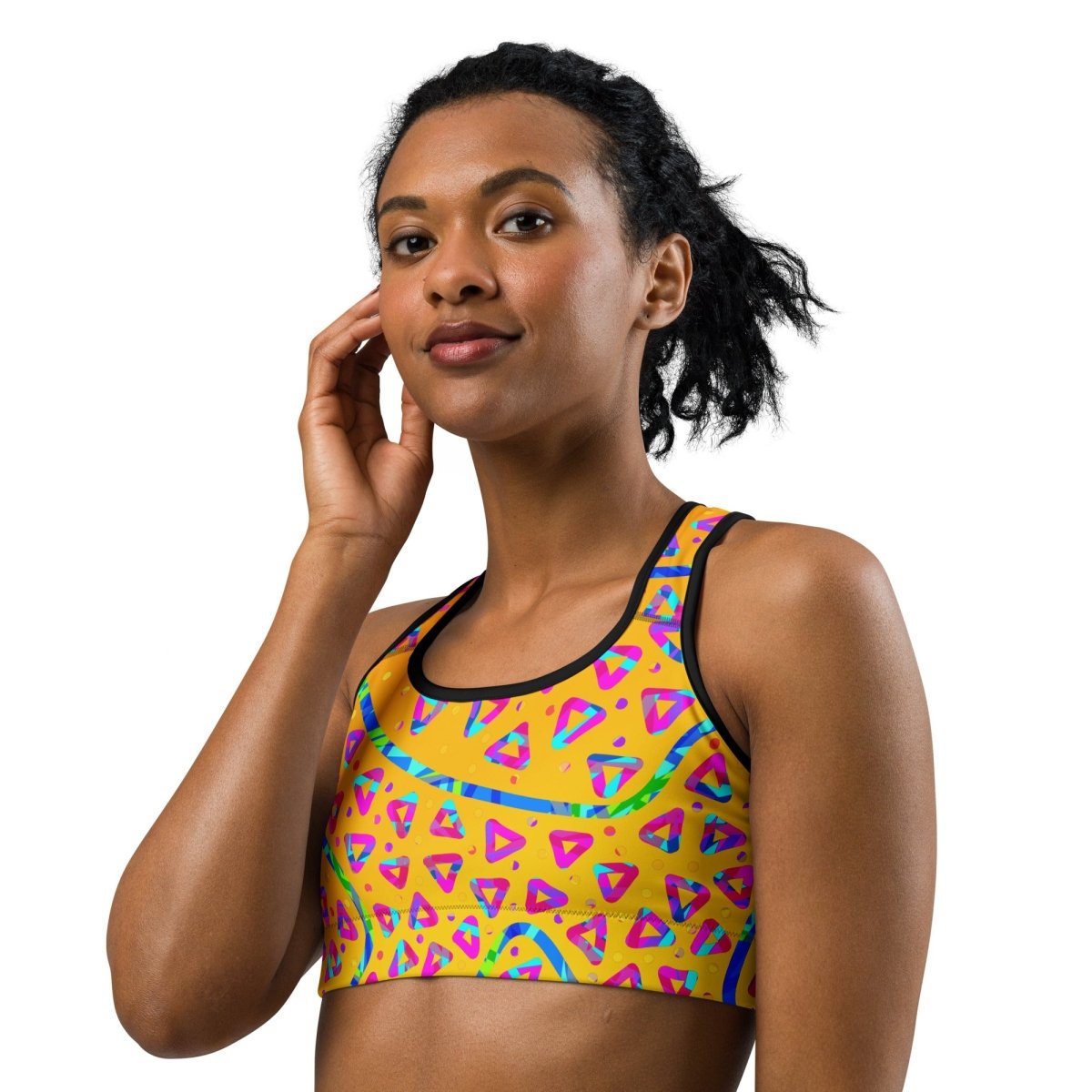 Electric Crumble Yellow Sports Bra from Sky Brundall Concepts