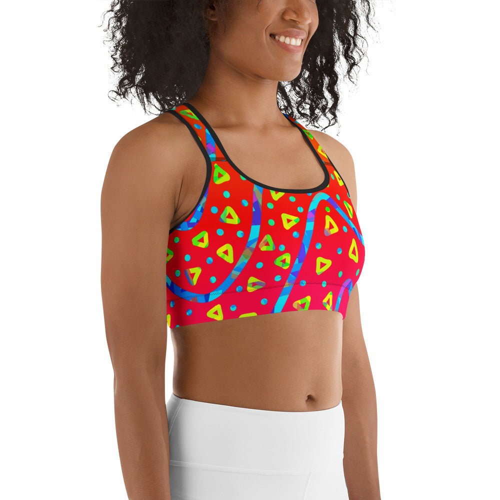 Warm Blaze Candy Rain Sports Bra from Sky Brundall Concepts