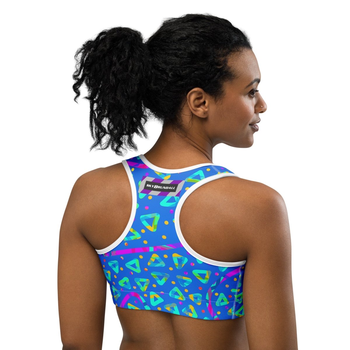 Electric Crumble Blue Sports Bra from Sky Brundall Concepts