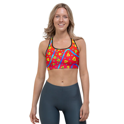 Warm Blaze Candy Rain Sports Bra from Sky Brundall Concepts