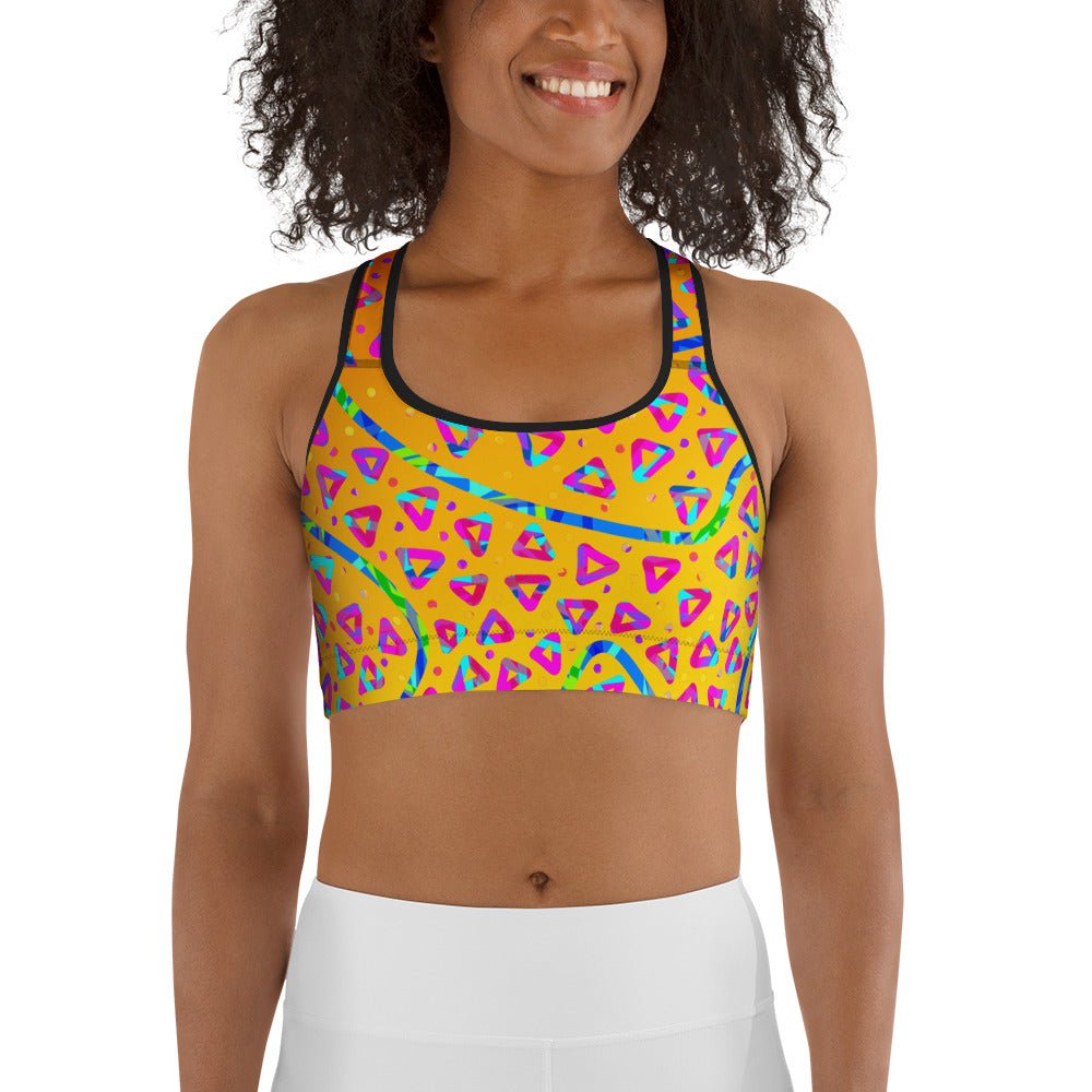 Electric Crumble Yellow Sports Bra from Sky Brundall Concepts