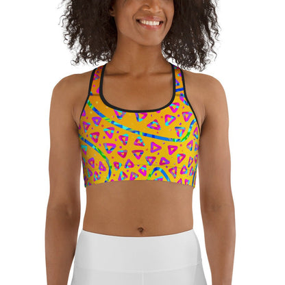 Electric Crumble Yellow Sports Bra from Sky Brundall Concepts